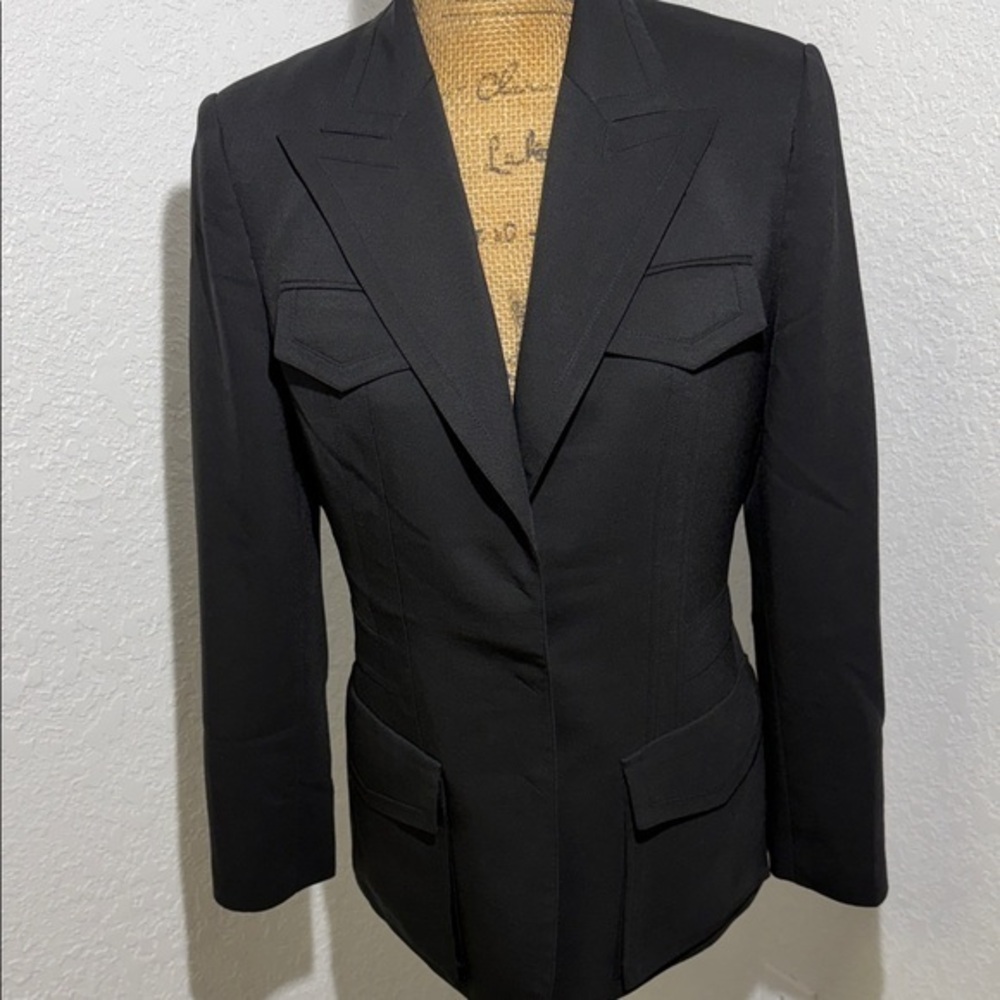 Anne Klein Classic Fitted Black Blazer Western Flair